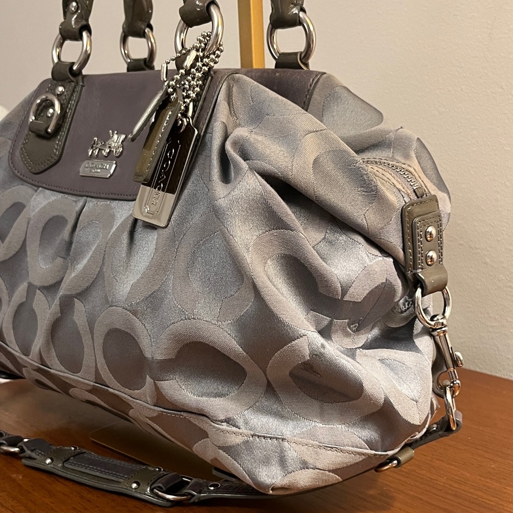 Coach Madison Op Art Dark Grey Sabrina Satchel - Picture 5 of 16